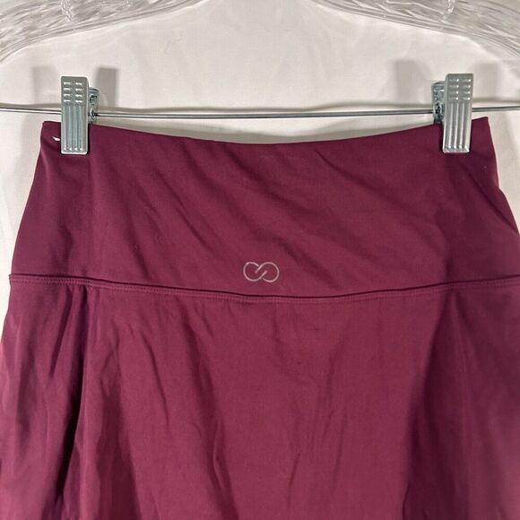 Calia Mini Skirt Women's XS Burgundy Pull On Lined Elastic Side Zip Pockets - Picture 5 of 9